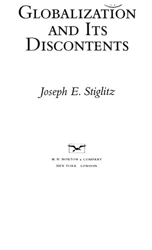 Joseph E. Stiglitz: Globalization and its discontents (2002, Penguin)